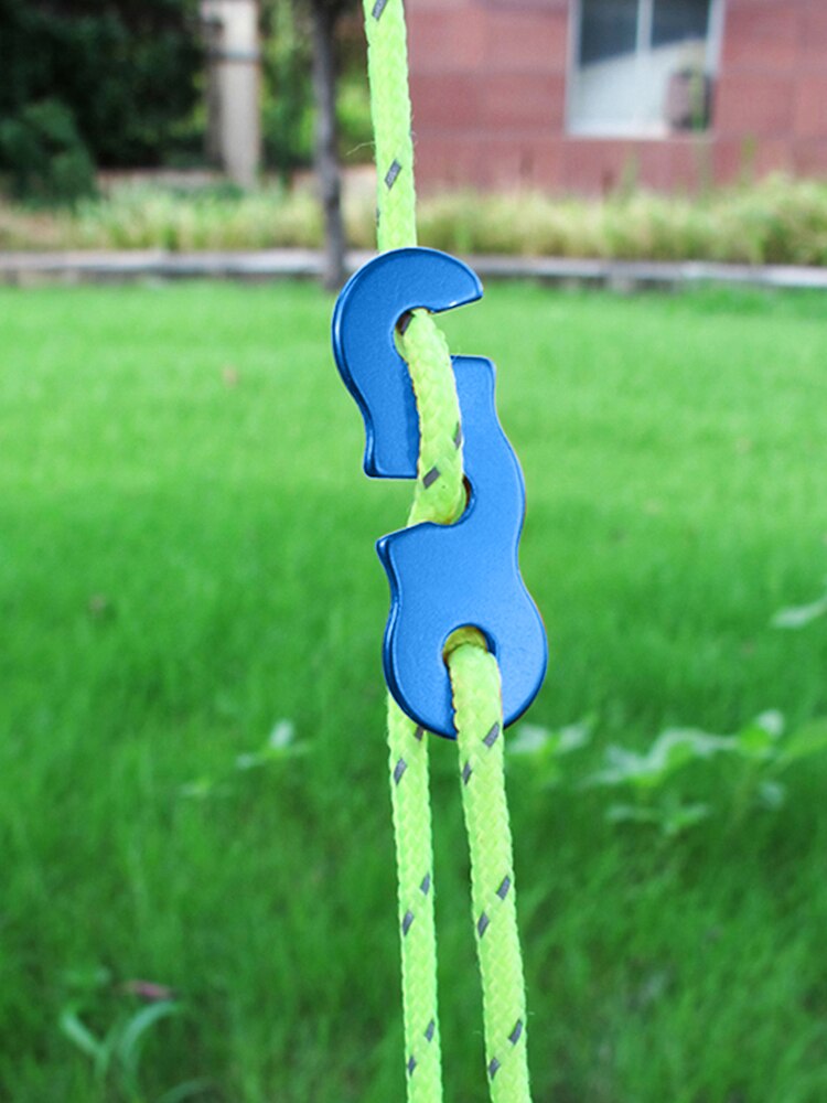 Cheap Goat Tents 10pcs Adjustable Camping Tent Cord Rope Buckle S Type Tensioners Fastener Outdoor Canopy Adjustable Length Fixing Ring Tent Accessories 